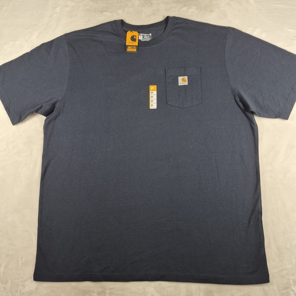 Carhartt Pocket T-Shirt Men's 3XLT Tall Blue Loose Fit Heavyweight Casual NWT